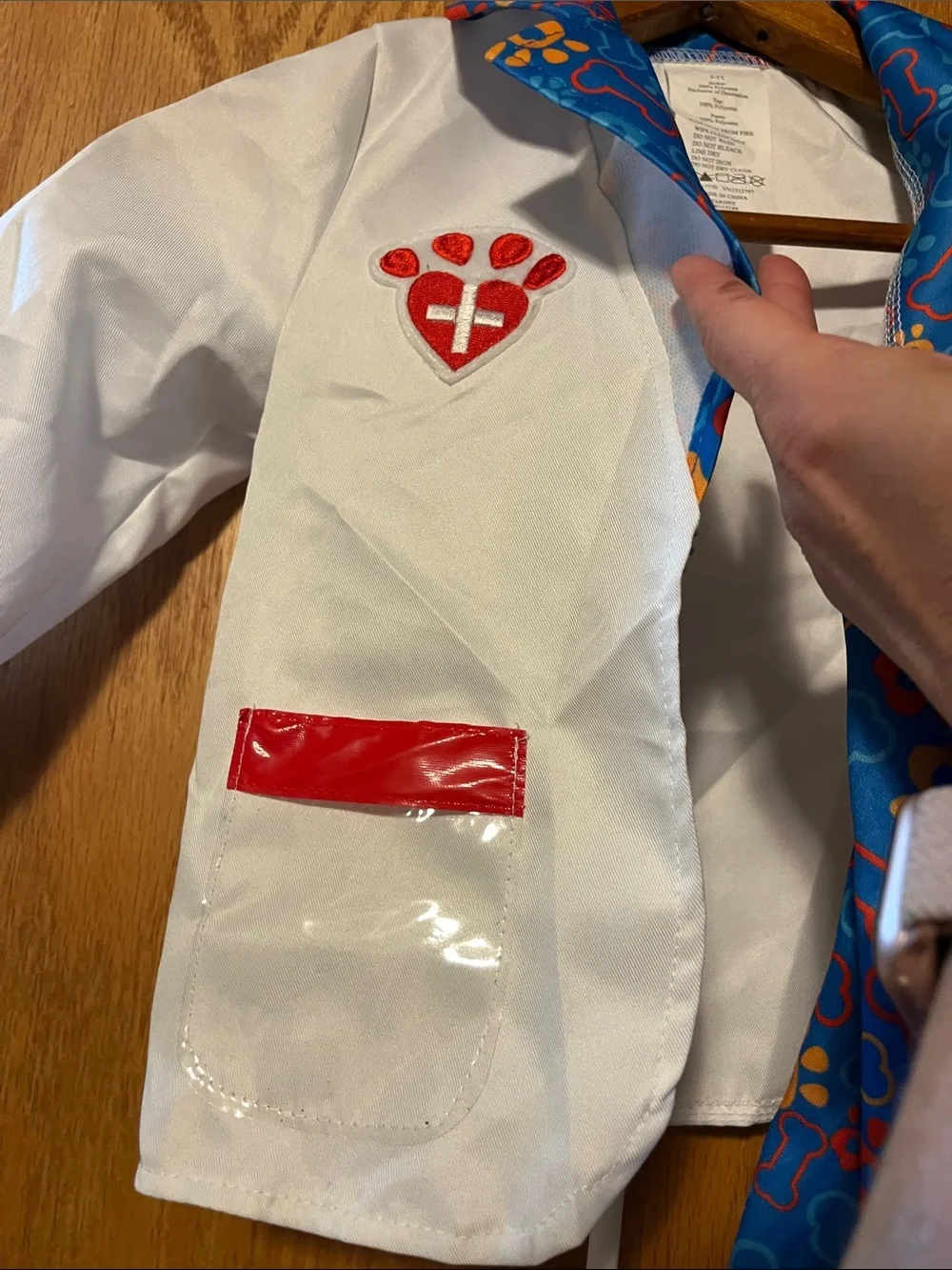 Target Kids White and Blue Paw-Print Doctor Costume with Red Accents